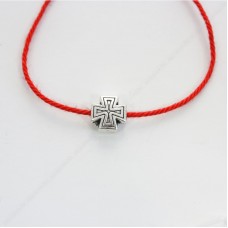 Красная нить с шармом - большой Крест